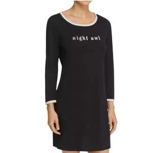 Kate Spade Night Owl Sleep Shirt, Size XS, Black & Pink Long Sleeve Pajamas‎